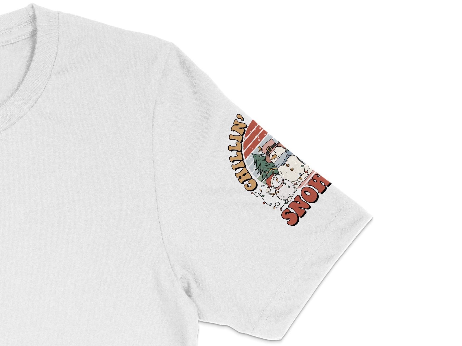 Cute Cat and Coffee Sleeve Graphic T-Shirt, Women's Casual White Tee, Unique Illustrated Shirt for Cat Lovers