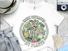 Easily Distracted by Plants T-Shirt, Graphic Skeleton Tee, Botanical Print, Casual Apparel, Gift for Gardeners, Unisex Clothing Design