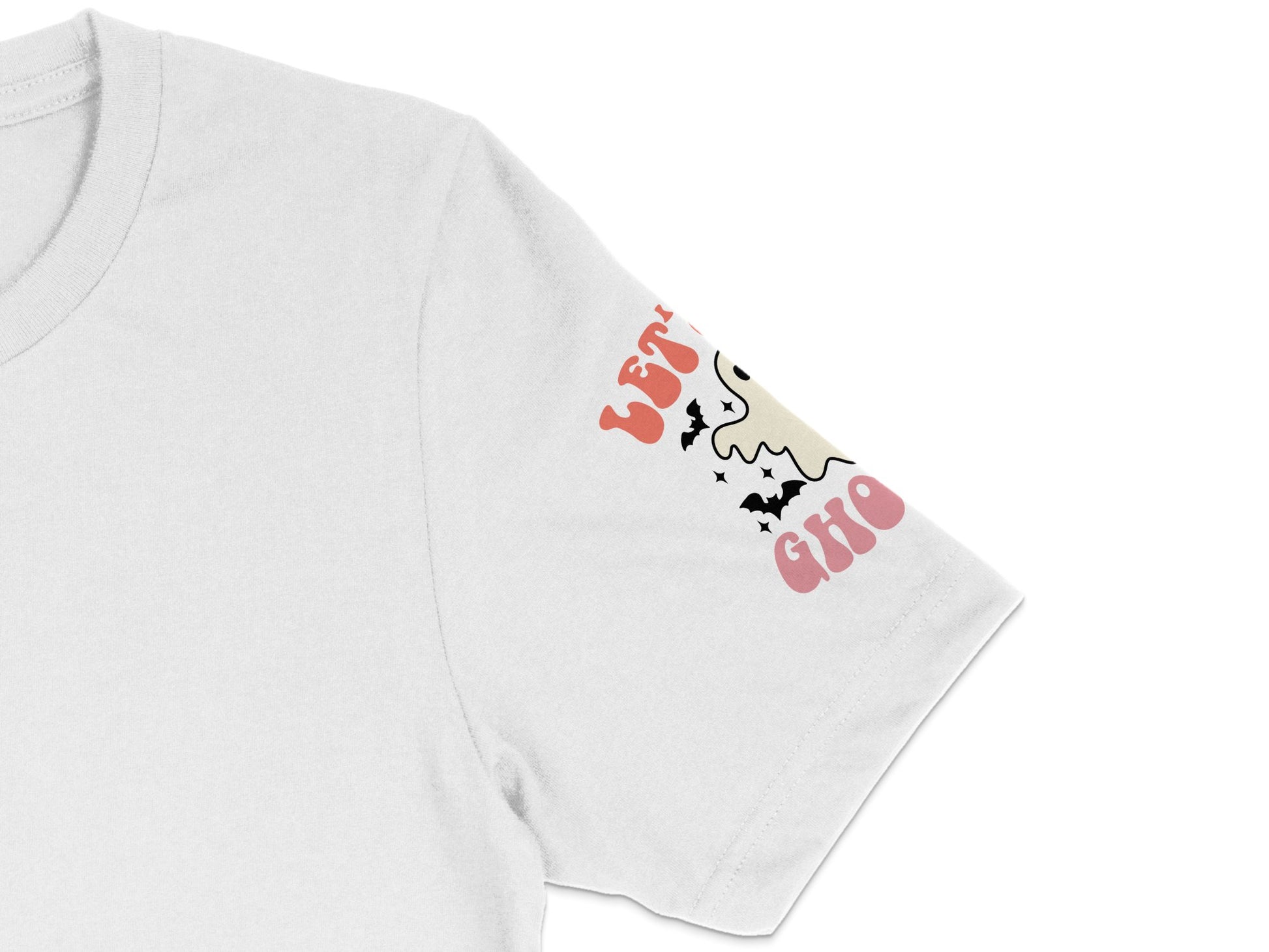 White T-Shirt with Cute Ghost and Heart Graphic, Casual Unisex Tee, Halloween Top, Gift Idea