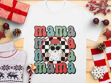 Mama Llama Christmas T-Shirt, Festive Holiday Graphic Tee, Plaid Pattern, Fun Winter Apparel for Women