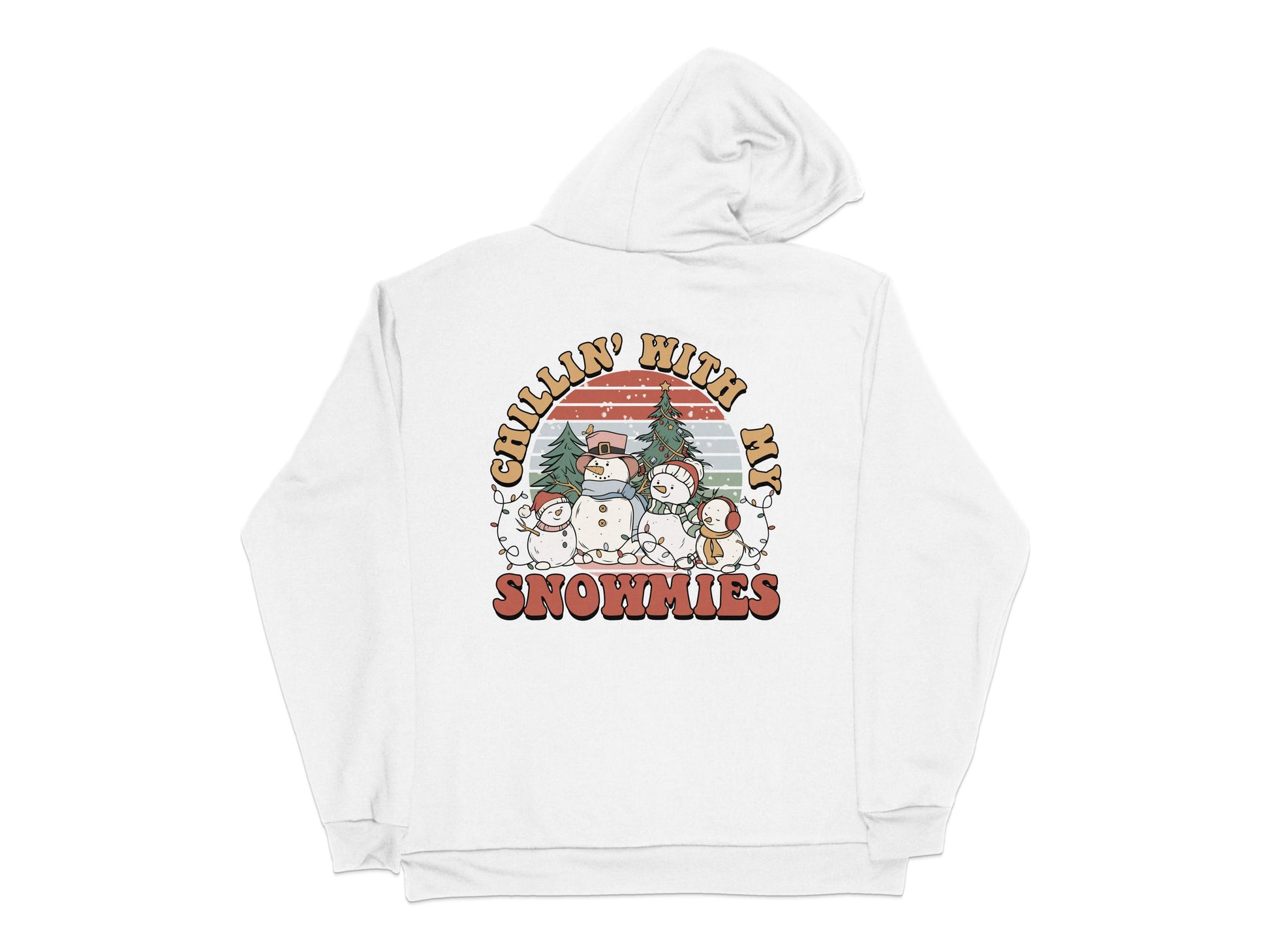 Chillin' With My Snowmies Hoodie, Cute Christmas Sweatshirt, Holiday Hooded Top, Festive Winter Apparel, Unisex Pullover