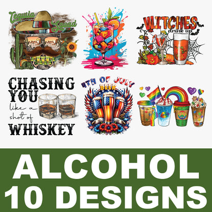 Pre-Made Alcohol DTF Transfers Gang Sheet - PALC04