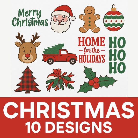 10 Designs Christmas Gang Sheet - PCHR09
