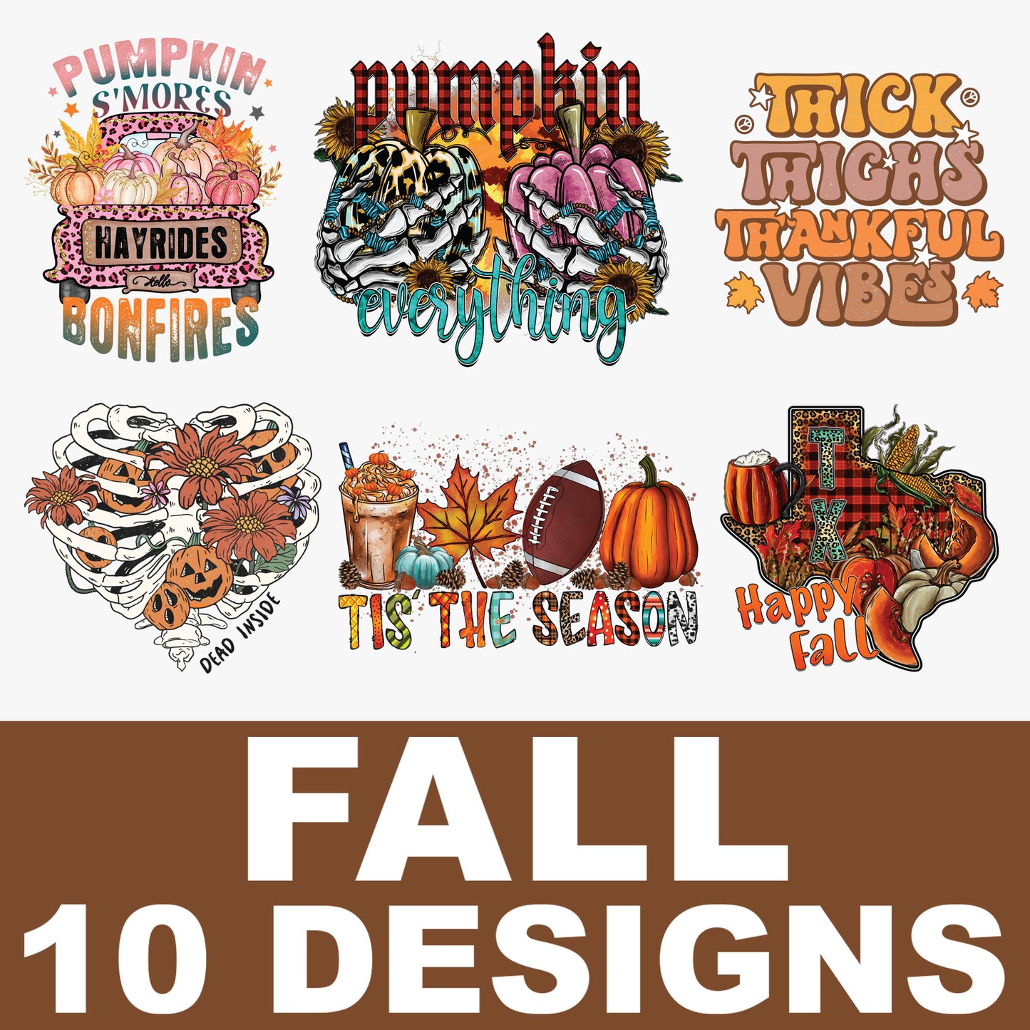 10 Designs Fall Gang Sheet - PFAL01