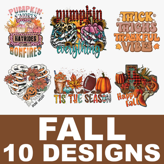 Fall DTF Gang Sheets | Autumn DTF Transfers | Fall Gang Sheets