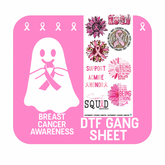 60" Breast Cancer Awareness DTF Transfers Gang Sheet - PBCA01