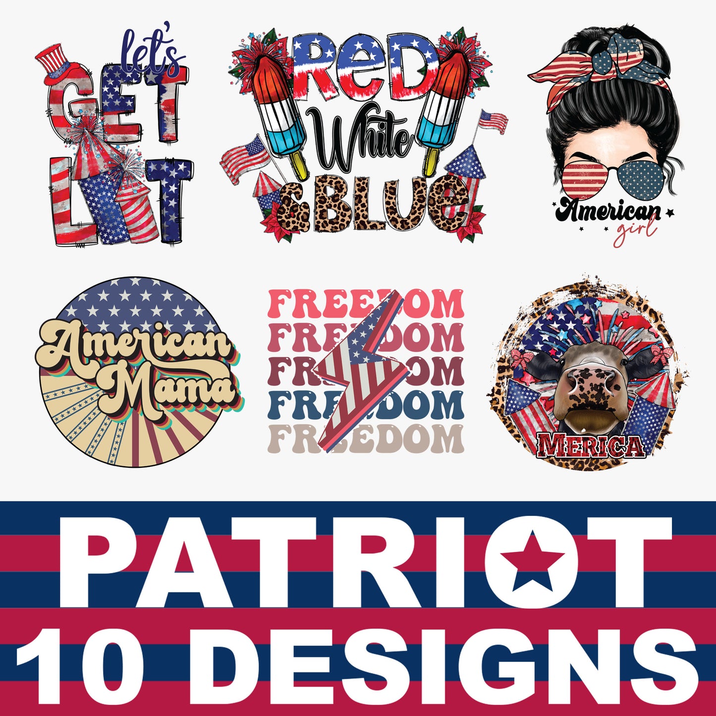 60" Patriot DTF Transfers Gang Sheet - PPAT01