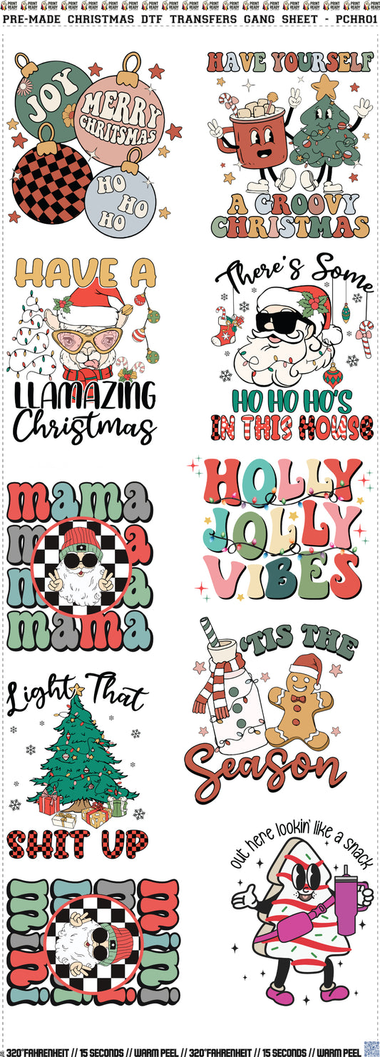 Pre-Made Christmas DTF Transfers Gang Sheet - PCHR01