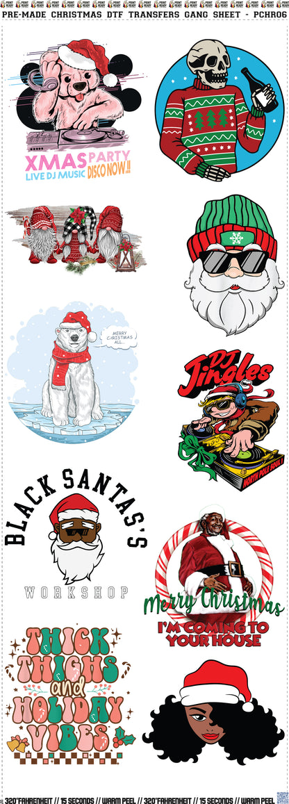10 Designs Christmas Gang Sheet - PCHR06