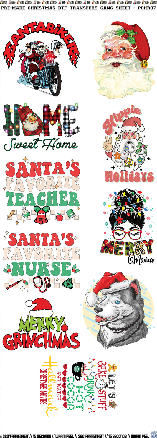 Pre-Made Christmas DTF Transfers Gang Sheet - PCHR07