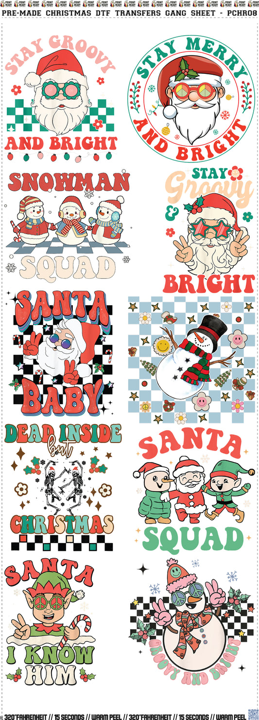 Pre-Made Christmas DTF Transfers Gang Sheet - PCHR08