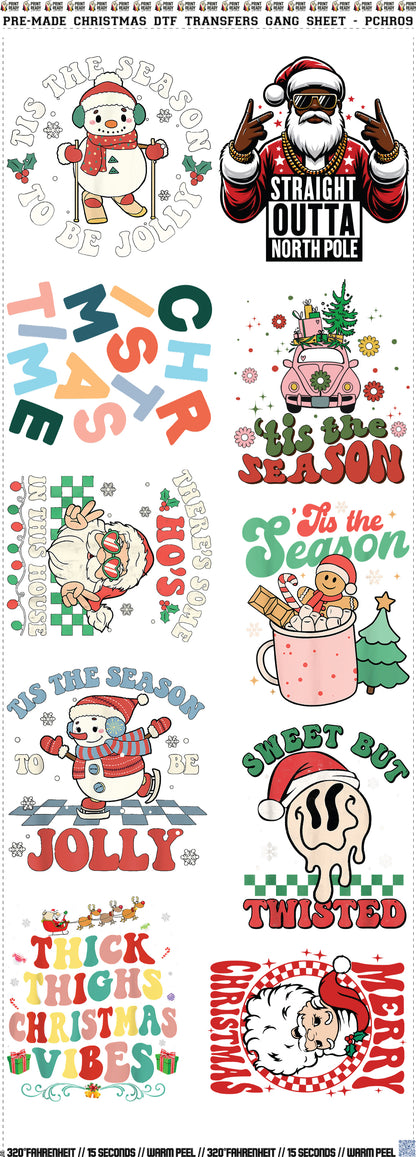 10 Designs Christmas Gang Sheet - PCHR09