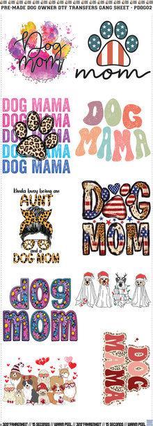 Pre-Made Dog Owner DTF Transfers Gang Sheet - PDOG02