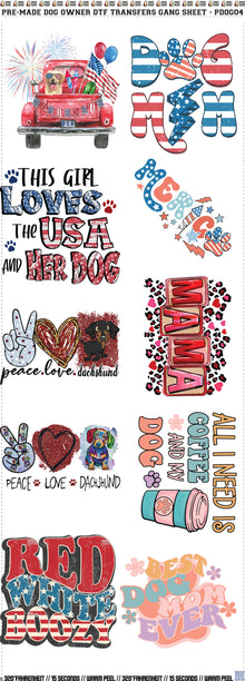 Pre-Made Dog Owner DTF Transfers Gang Sheet - PDOG04