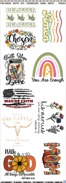 Pre-Made Faith DTF Transfers Gang Sheet - PFAI03
