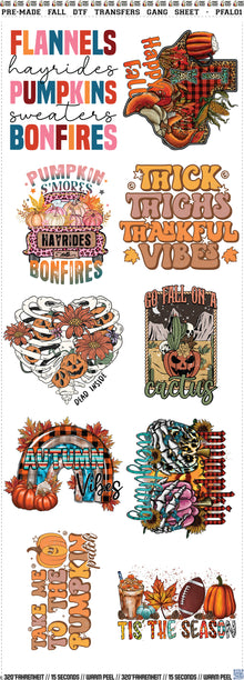 10 Designs Fall Gang Sheet - PFAL01