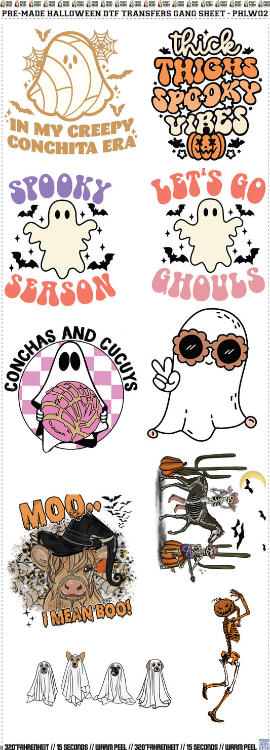 Pre-Made Halloween DTF Transfers Gang Sheet - PHLW02