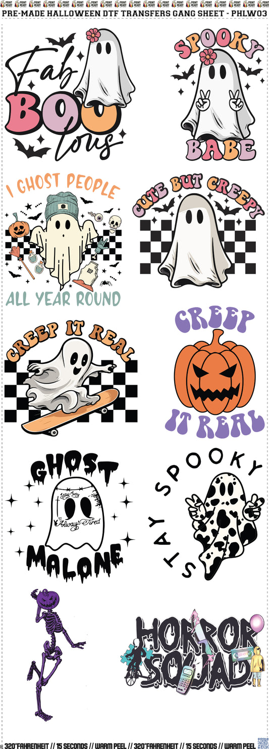 Pre-Made Halloween DTF Transfers Gang Sheet - PHLW03