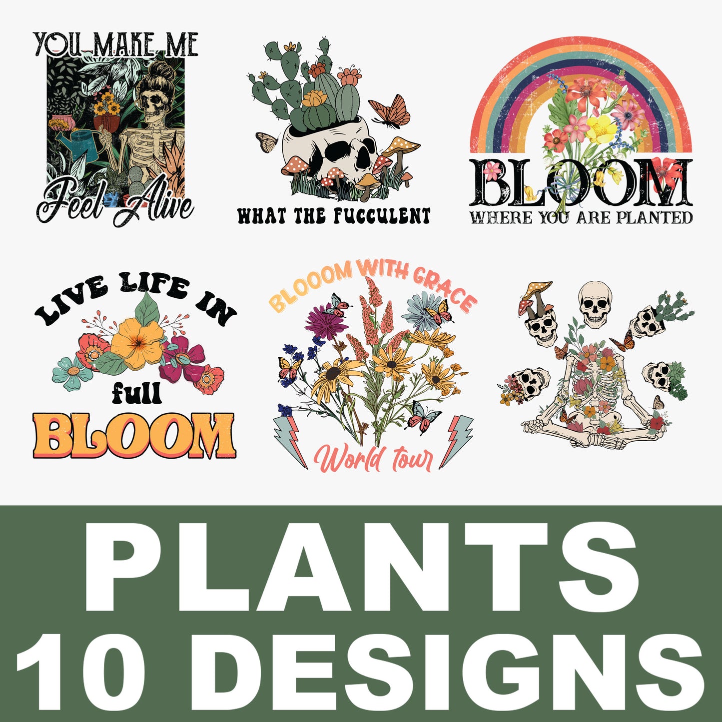 Pre-Made Plants DTF Transfers Gang Sheet - PPLA01