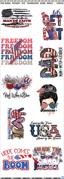 60" Patriot DTF Transfers Gang Sheet - PPAT01