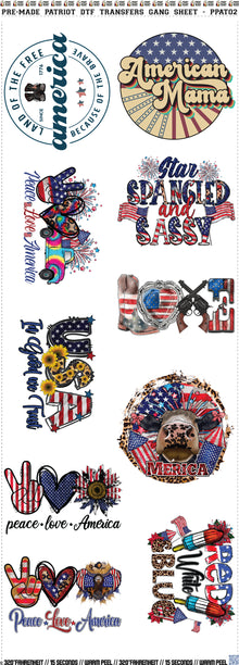 60" Patriot DTF Transfers Gang Sheet - PPAT02