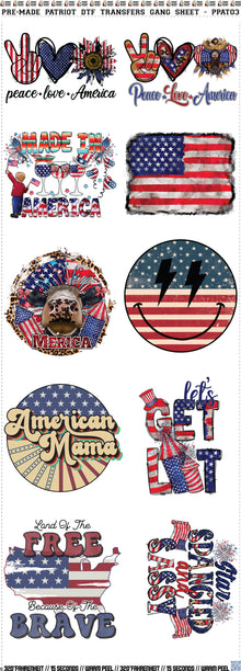 60" Patriot DTF Transfers Gang Sheet - PPAT03