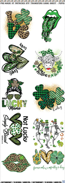 Pre-Made St. Patrick DTF Transfers Gang Sheet - PSP01