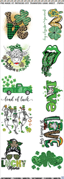 Pre-Made St. Patrick DTF Transfers Gang Sheet - PSP04