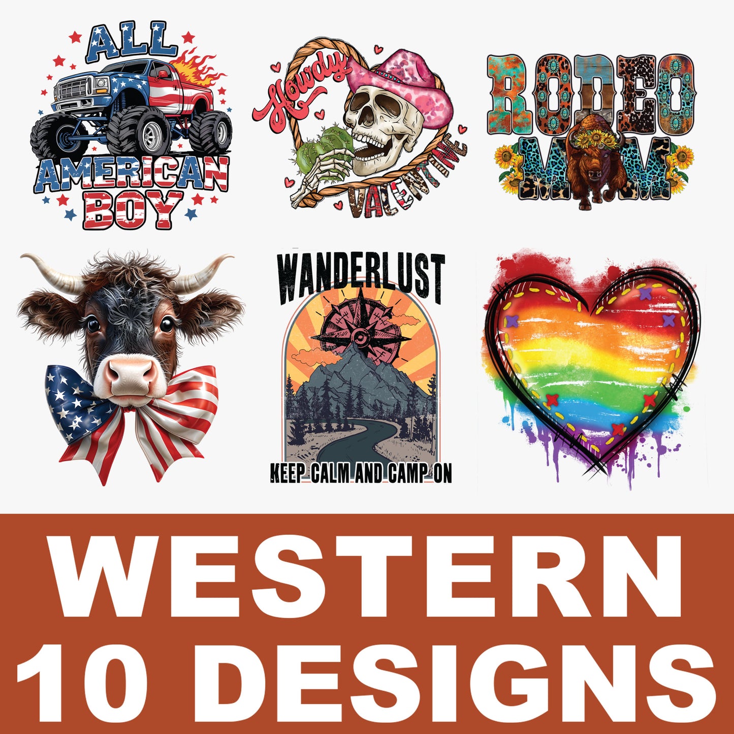 Pre-Made Western DTF Transfers Gang Sheet - PWEST02