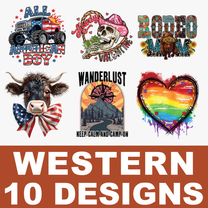 Pre-Made Western DTF Transfers Gang Sheet - PWEST02