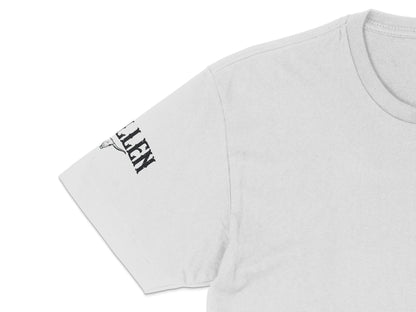 Men's Casual Grey T-Shirt with Black and White Logo, Soft Cotton, Short Sleeve, Crew Neck Shirt