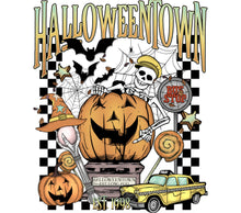 Halloween Town Pumpkin and Ghost Illustration, Vintage Style Halloween Decor, Spooky Wall Art Print, Established 1998