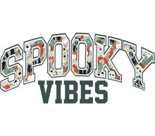 Spooky Vibes Halloween Decor, Vintage Floral Lettering Wall Art, Retro Typography Print