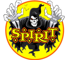 Spooky Spirit Halloween Sticker, Grim Reaper and Skeleton Hands Decal, Bright Orange and Black Design for Seasonal Decor
