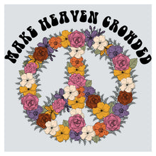 a peace sign made up of flowers