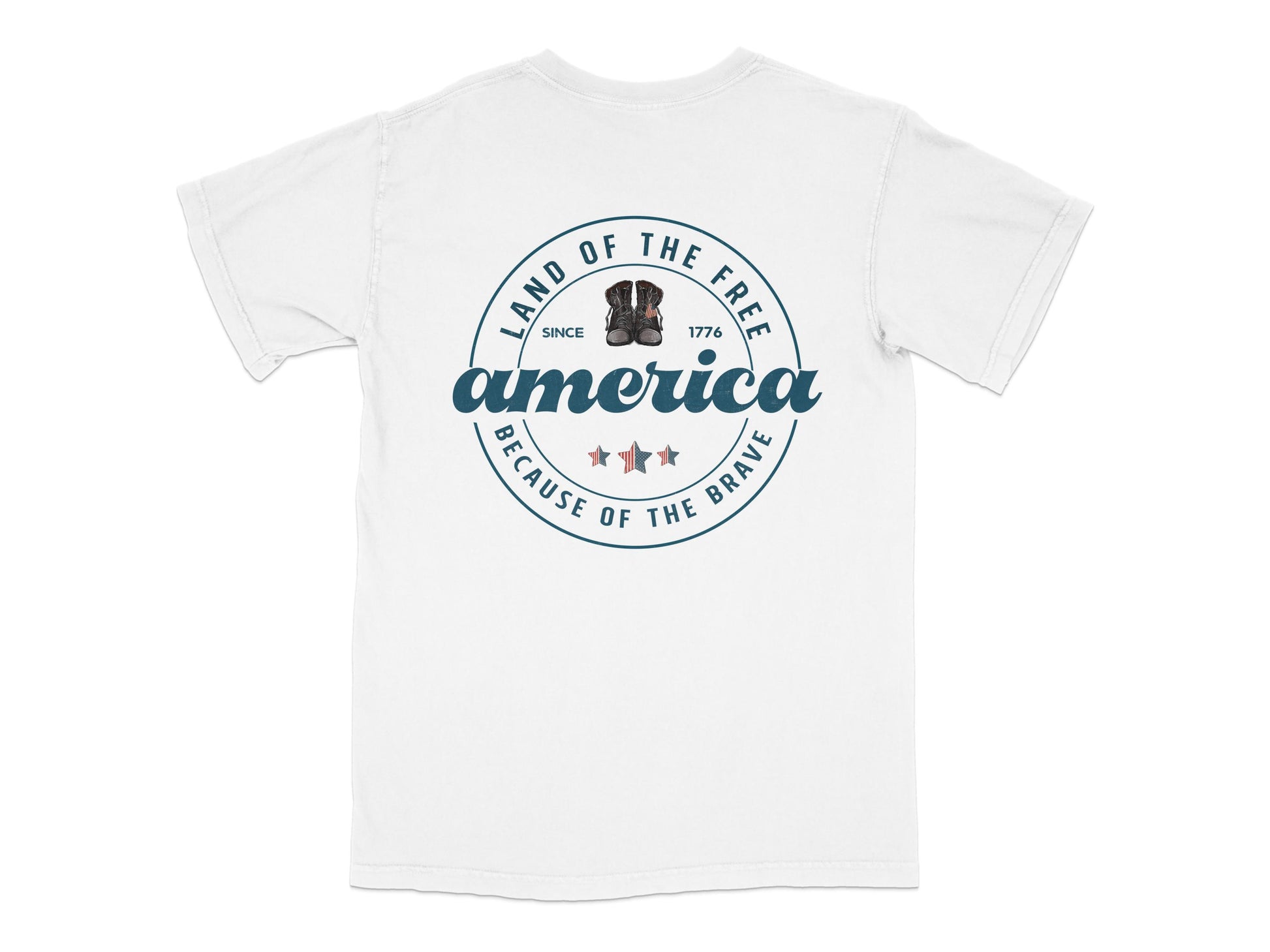 Patriotic America T-Shirt, Land of the Free, Since 1776, Unisex Adult Tee, White Cotton Shirt, American Pride Top, Casual Wear