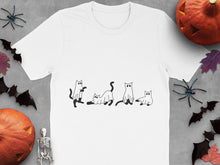Halloween Cat T-Shirt, Cute Spooky Kittens Graphic Tee, Unisex Adult Casual Wear, Fall Festival Apparel