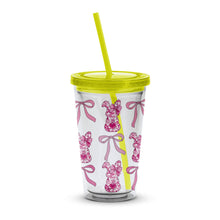 Pink Ribbon Awareness Tumbler Insulated Travel Cup with Straw, Reusable Drinkware for Cold Beverages