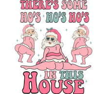 Festive Funny Santa Twerk T-Shirt, There's Some Ho's in This House, Christmas Humor Tee, Holiday Party Outfit, Unique Santa Claus Top