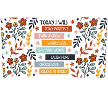 Inspirational Quote Wall Art, Colorful Floral Motivational Poster, Positive Affirmation Decor, Learn and Grow, Laugh More