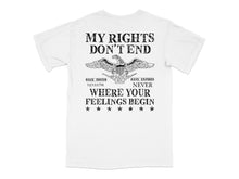 White Graphic T-Shirt, Eagle Print with Quote, Patriotic Shirt, Rights and Freedom Tee, Unisex Adult Clothing