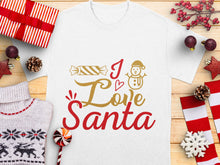 Festive I Love Santa Christmas T-Shirt, Holiday Graphic Tee, Casual Winter Apparel, Unisex Gift Idea