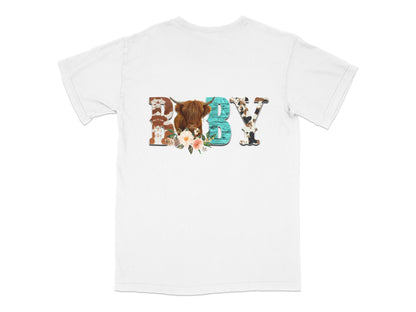 Baby Graphic T-Shirt Cute Floral Animal Letters Casual White Tee for Kids and Toddlers