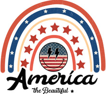 Vintage American Flag Rainbow Graphic T-Shirt, Patriotic USA Stars Stripes Tee, Independence Day Apparel, America the Beautiful Shirt