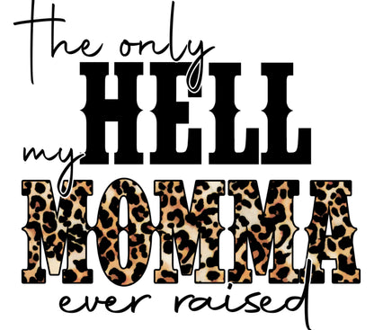 Leopard Print Hell Momma Shirt, Funny Mother's Day Gift, Graphic Tee for Women