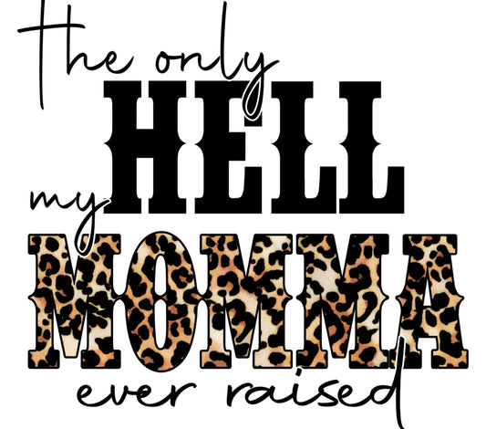 Leopard Print Hell Momma Shirt, Funny Mother's Day Gift, Graphic Tee for Women