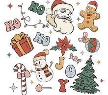 Christmas Holiday Clipart Collection, Santa Claus, Snowman, Gingerbread Man, Festive Decorations Digital Download