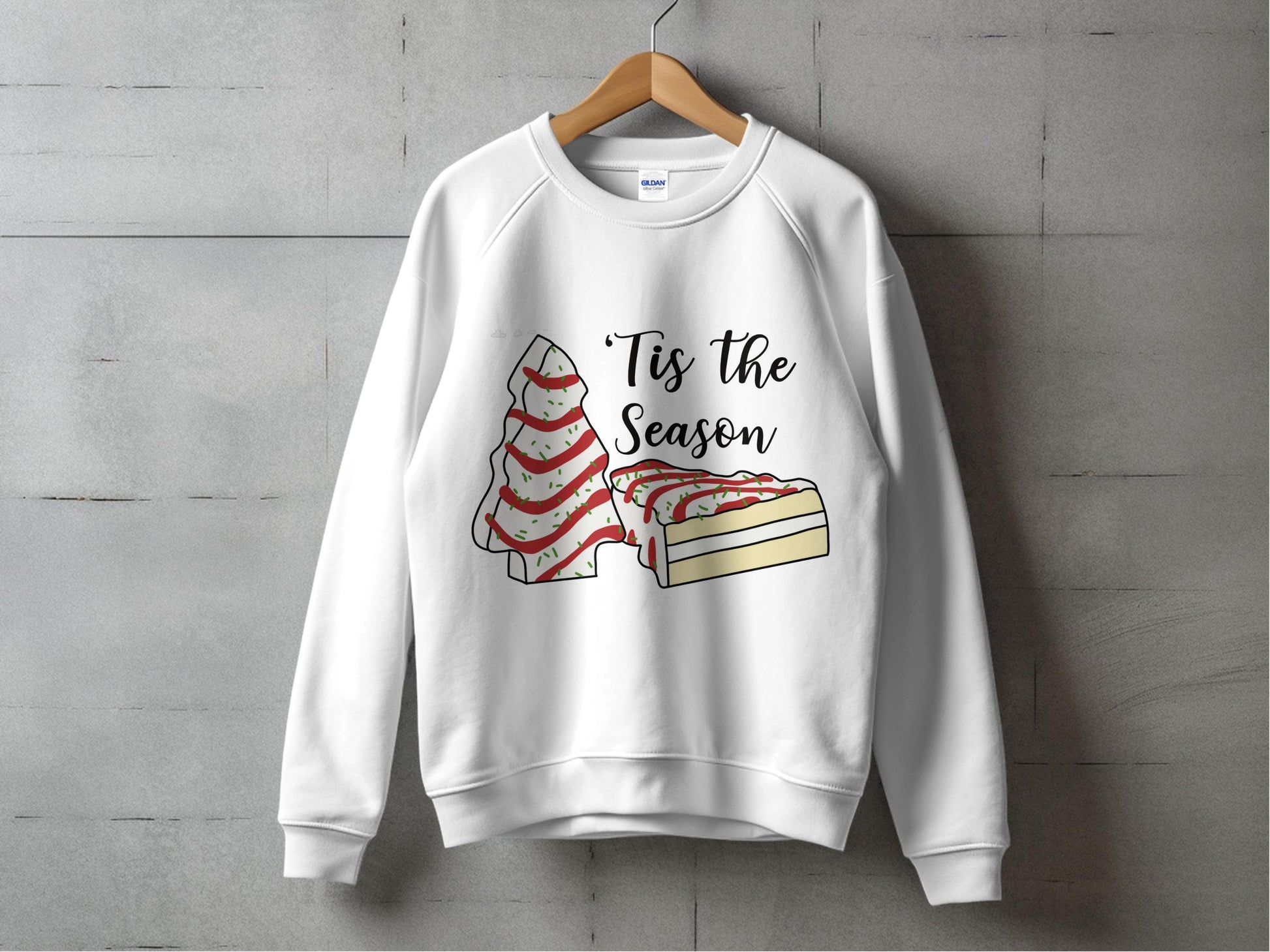 Tis The Season Cake Slice Holiday Sweatshirt, Festive Christmas Sweater, Comfortable Winter Apparel, Unisex Pullover