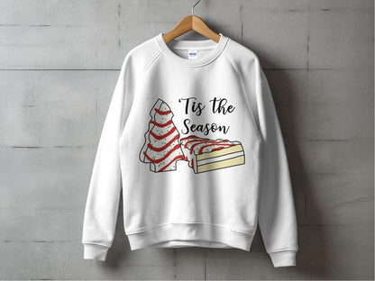 Tis The Season Cake Slice Holiday Sweatshirt, Festive Christmas Sweater, Comfortable Winter Apparel, Unisex Pullover