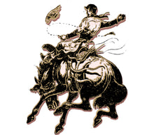 Vintage Cowboy Sticker, Wild West Horseback Rider, Retro Rodeo Decal, Waterproof Vinyl, Unique Western Decor, Durable Laptop Sticker